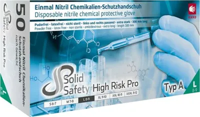 Produktbild von Ampri Einweghandschuhe Nitril, HIGH RISK PRO, puderfrei, Gr.S