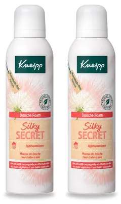 Produktbild von 2 x Kneipp Silky Secret Duschschaum - Seidenbaumblüte - 200 ml - Vorteilspackung - 2 Stücke