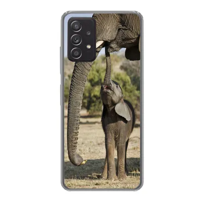 Produktbild von MuchoWow® Handyhülle Schutzhülle Hülle für Samsung Galaxy A33 5G Elefant - Tiere - Gras - Natur Silikon Softcase Handy Hülle - Kartenhalter