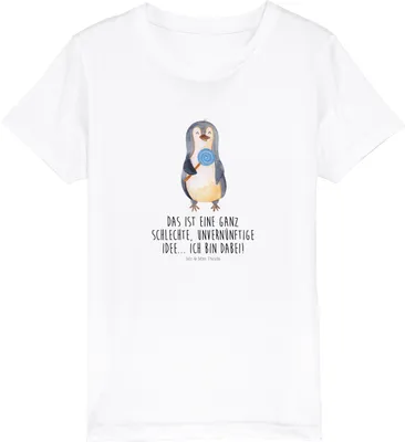 Produktbild von Mr. & Mrs. Panda Kleinkinder T-Shirt Pinguin Lolli 5-6 Jahre (110/116) - Weiß - Geschenk, Spruch, Bio Kinder, Shirt, Jungen, Kindershirt, Pinguine, Teenager, Süßigkeiten