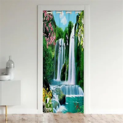 Produktbild von Verdunklungsvorhänge mit Ösen Landschaftsmuster 167x228cm