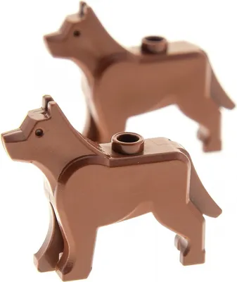 Image de 2x Lego animal chien City rouge marron berger Harry Potter 10176 7744 48812