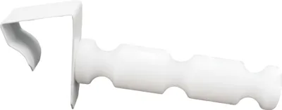 Produktbild von 2x Fensterhaken klemmbar mit Distanzhalter, weiß, Dekohaken, Abstandshalter, Aufhänger für Fensterdekoration, Klemmbereich 15-20 mm