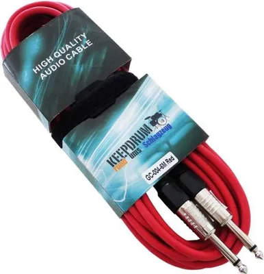 Image de keepdrum GC-004 Rot 6m Guitar Cable Klinke 6.3mm