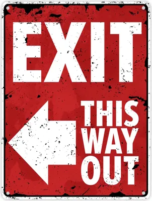 Produktbild von Exit this way out Metallschild XL in 21x28 cm mit Pfeil nach links