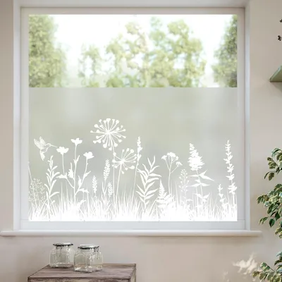 Produktbild von Fensterfolie Sichtschutzfolie Milchglasfolie - 44,5 x 200 cm - Undurchsichtig - Statisch haftend - Für Wohnzimmer und Schlafzimmer