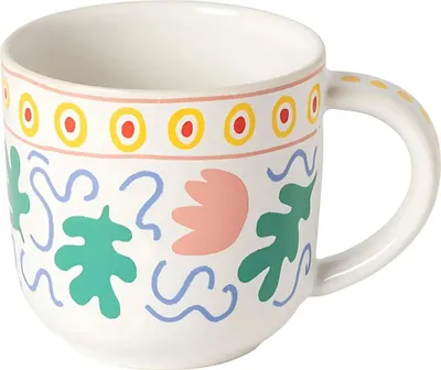 Produktbild von Costa Nova Summer Bliss Becher, Tulip Weiß, Tasse mit Henkel, 49 cl, 13,9 x 9,7 cm