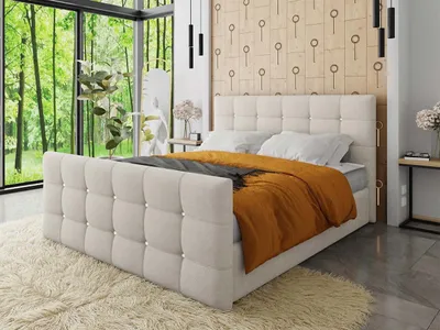 Obrázek produktu pro Americká manželská postel 180x200 TORNIO - béžová + topper