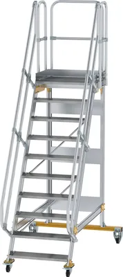 Produktbild von MUNK Plattformtreppe fahrbar 60° Stufenbreite 800mm 10 Stufen