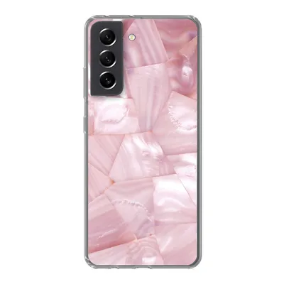 Produktbild von MuchoWow® Handyhülle Schutzhülle Hülle für Samsung Galaxy S21 FE Naturstein - Perlmutt - Luxus Silikon Softcase Handy Hülle - Mobiltelefonhülle