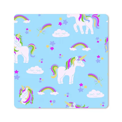Produktbild von MuchoWow® Mauspad Mousepad Einhorn - Regenbogen - Muster - Kind 30x30 cm - Mousepads - Maus Mat - Pad - Mausunterlage - Gaming