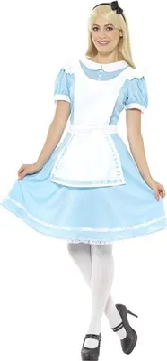 Produktbild von Smiffys Damen Wunder Prinzessinnen Kostüm, Größe XS, Kleid, Schürze und Haarband, Größe: 48-50, 41012, Blau