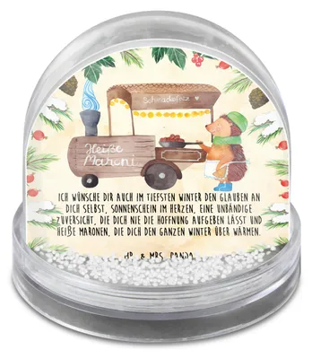 Produktbild von Mr. & Mrs. Panda Weihnachts Schneekugel Igel Maronen - Naturpapier - Geschenk, Duft, Schüttelkugel, Kastanien, Weihnachten, schnee kugel, dekoartikel, Weihnachtsmarkt
