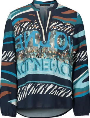 Produktbild von Bluse Lang 1/1 Arm 8806 Dark Blue/Mint Größe 38