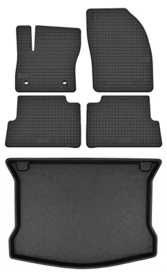 Zdjęcie produktu dla Dywaniki gumowe + mata bagażnika do Ford Kuga MK1 2008-2011 (SUV, standardowy bagażnik) – czarne, dopasowane – Wielganizator