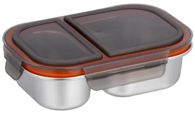 Produktbild von 1-teilige Edelstahl-Lunchbox, Essenszubereitungsbox, Lunchbox, Snackbox mit Fächern, Snackbox aus Edelstahl 304