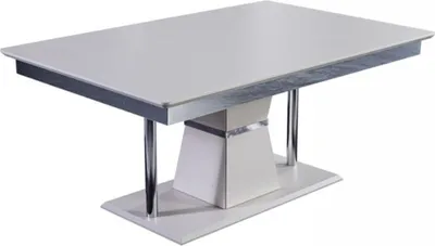 Produktbild von Casa Padrino Luxus Art Deco Couchtisch Weiß / Grau / Silber 102 x 70 x H. 47 cm - Rechteckiger Wohnzimmertisch - Luxus Wohnzimmer Möbel