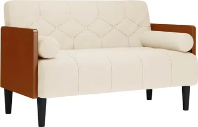 Produktbild von vidaXL Zweisitzer-Sofa mit Nackenrollen 110 cm Leinen