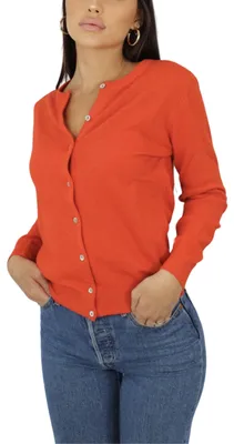 Immagine prodotto di Gilet in cashmere da donna Win, prodotto in Italia, colore arancione, taglia XL