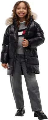 Immagine prodotto di Giacca imbottita lunga "Essential" di Tommy Hilfiger per bambine, modello KG0KG09674, giacca imbottita