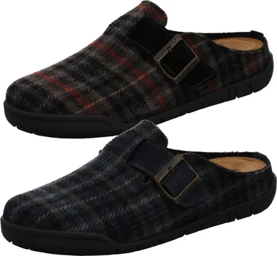 Produktbild von Rohde Herren Hausschuhe Pantoffeln Mantua 6658, Größe:47 EU, Farbe:Schwarz