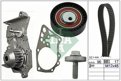 Produktbild von INA Zahnriemensatz + Wasserpumpe für Dacia Renault
