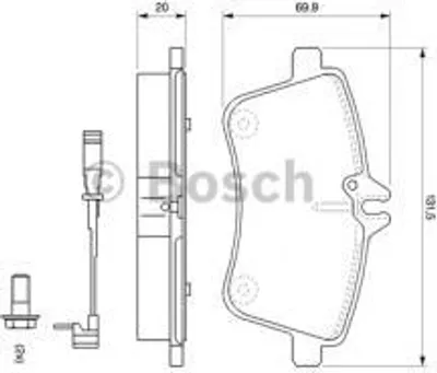 Produktbild von Bosch Bremsbelagsatz, Scheibenbremse  0 986 494 085