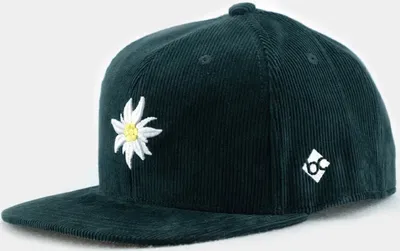 Bavarian Caps Snapback Baseball-Cap aus Kord mit Edelweiß in grün