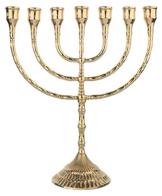 7-armiger Kerzenständer 30 cm, Messing gold, für Kerzen bis Ø 2 cm