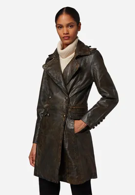 Image de Manteau en cuir Mang – Marron / Taille 2XL