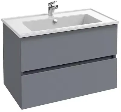 Image de Meuble sous plan-vasque TOLBIAC 80cm 2 tiroirs gris - JACOB DELAFON - EB2352-NGY