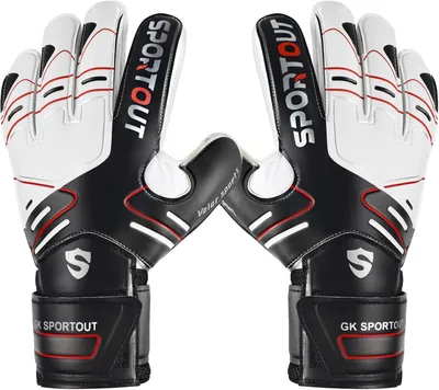 Produktbild von Sportout Torwarthandschuhe Kinder und Herren mit Fingersave Fußballhandschuhe mit Fingerschutz Torwart Handschuhe mit rutschfeste 4mm Latex