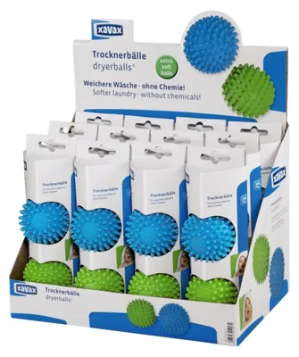Produktbild von Xavax Dryer Balls, Trocknerkugeln, Blau, Grün, 125 °C, EN71 pt 3, 6 cm, 230 mm