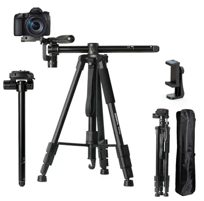 Productafbeelding van Camerastatief met middenzuilconstructie, 167 cm mobiele telefoonstatief
