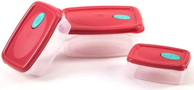 Produktbild von BAMA FRESKA Vorratsdosen-Set, Rot, 4-teilig, 0,5/1/2/5 l