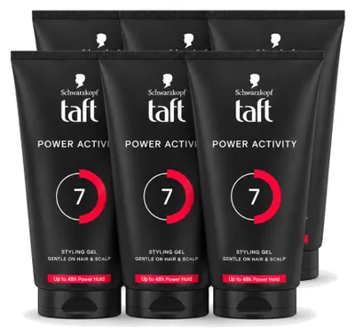 Imagen del producto de 6 unidades de gel moldeador Taft Power Active, 150 ml cada uno. Paquete económico