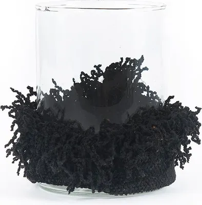 Image de Bazar Bizar Bougeoir velours noir 8x8x11cm