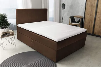 Produktbild von Boxspringbett S-Deluxe 140x200 Braun mit Stauraum
