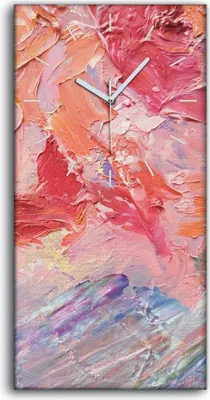 Produktbild von Wandbild Leinwand Bilder mit Uhr Geräuschlos 30x60 Malerei Abstrakte Kunst - weiße Hände