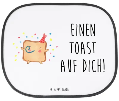 Produktbild von Mr. & Mrs. Panda Sonnenschutz Auto Toast Party - Weiß - Geschenk, autofenster, Jahrestag, für Frauen, Hochzeitstag, Freundin, Freund, Sonnenblende, Hitzeschutz