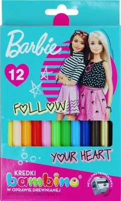 Obrázek produktu pro Dřevěné tužky v rámečku 12 barev Barbie Bambino