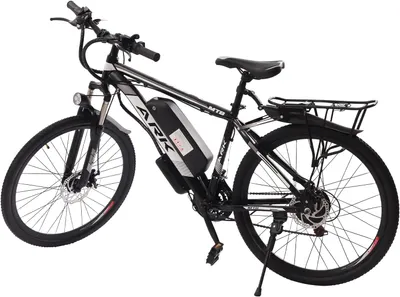 Zdjęcie produktu dla 21-biegowy rower elektryczny czarno-biały 25 km / h miejski rower elektryczny rower górski z ekranem LCD i odłączanym silnikiem 250 W dla mężczyzn i kobiet