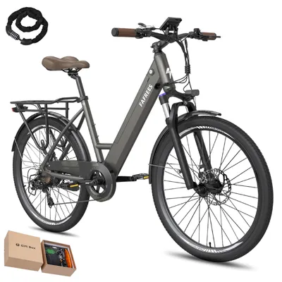 Produktbild von E-Bike 26 Zoll, Rostfreie Aluminiumlegierung 36 V 250 W bis zu 90 - 110 km, Wasserdicht IP54 mit 7 Gang und App, Grau