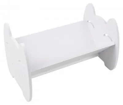 Produktbild von Bücherregal für Kinder Desktop Storage Rack Lächelndes Gesicht Weiß 32x21,5x19,5cm Holz Kunststoff Verbundmaterial