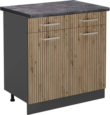 Image de Meuble cuisine Vicco R-Line Chêne Artisan 80cm , PT Anthracite, Model 49083