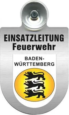 Produktbild von Einsatzschild Windschutzscheibe incl. Saugnapf - Einsatzleitung Feuerwehr - 309476 - incl. Regionen nach Wahl Color - Region Baden-Württemberg