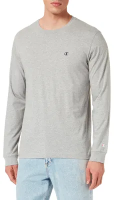 Produktbild von Champion Legacy Basics-L-s Crewneck Langarmshirt für Herren, Grigio Melange Chiaro, X-Small