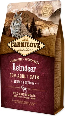 Produktbild von CARNILOVE Cat Energy & Outdoor Reindeer - trockenfutter für Katzen - 2kg