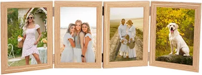 Produktbild von Faltbarer Bilderrahmen 10x15 cm, 4 Fotos, MDF und Acryl, für Familie