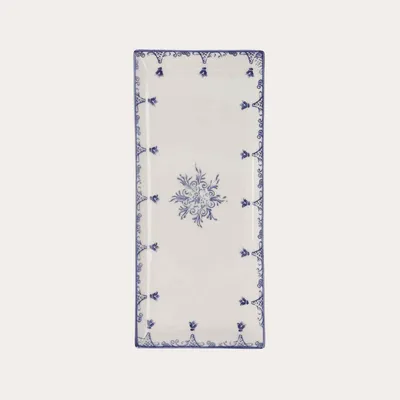Immagine prodotto di KEYHOMESTORE | Vassoio Rettangolare in Vetroceramica Blu Stile Barocco